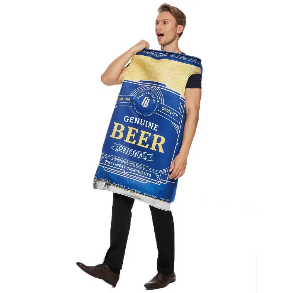 Adult cans beer bottle Oktoberfest Funny Novelty Halloween Cosplay Costume - Azufun