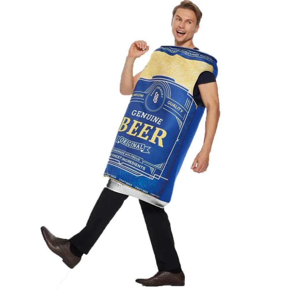 Adult cans beer bottle Oktoberfest Funny Novelty Halloween Cosplay Costume - Azufun
