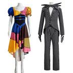 Adult kids Jack Skellington Sally Suit Costume The Nightmare Before Christmas for women men Boy Girl full Set - Azufun