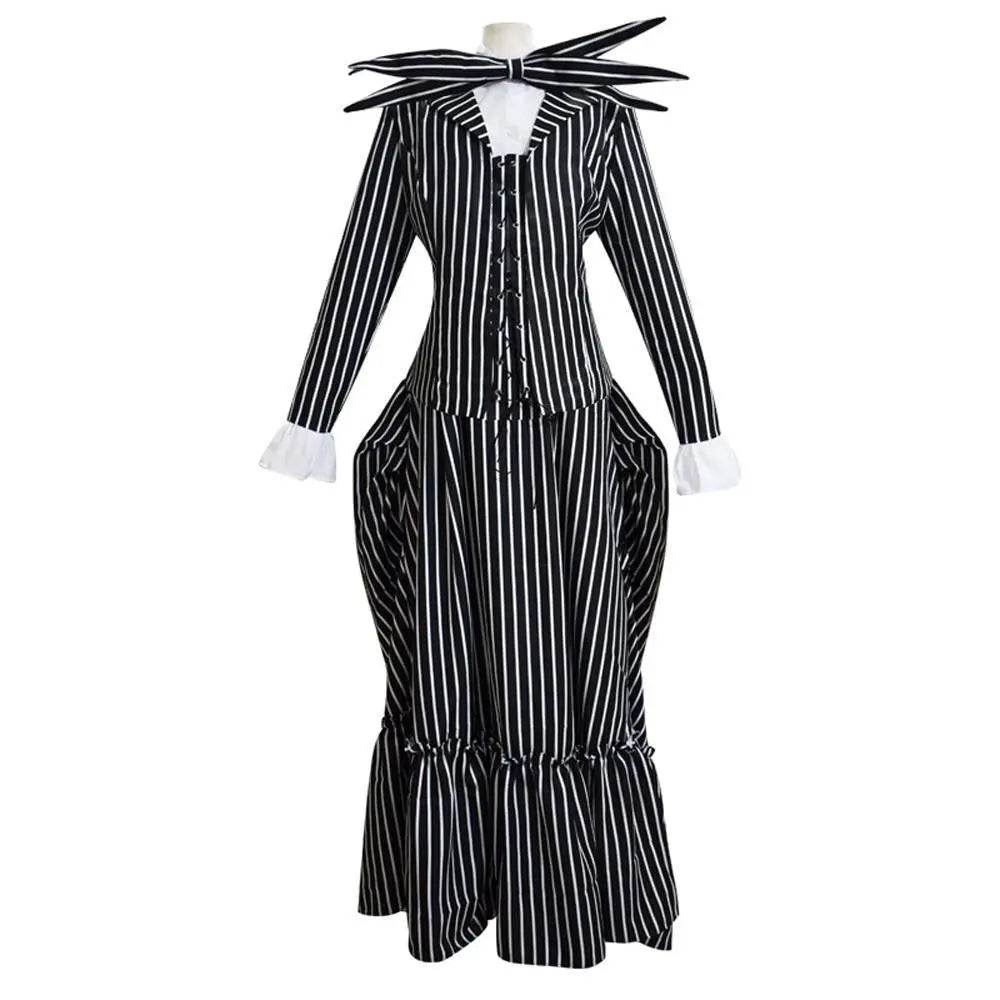 Adult kids Jack Skellington Sally Suit Costume The Nightmare Before Christmas for women men Boy Girl full Set - Azufun
