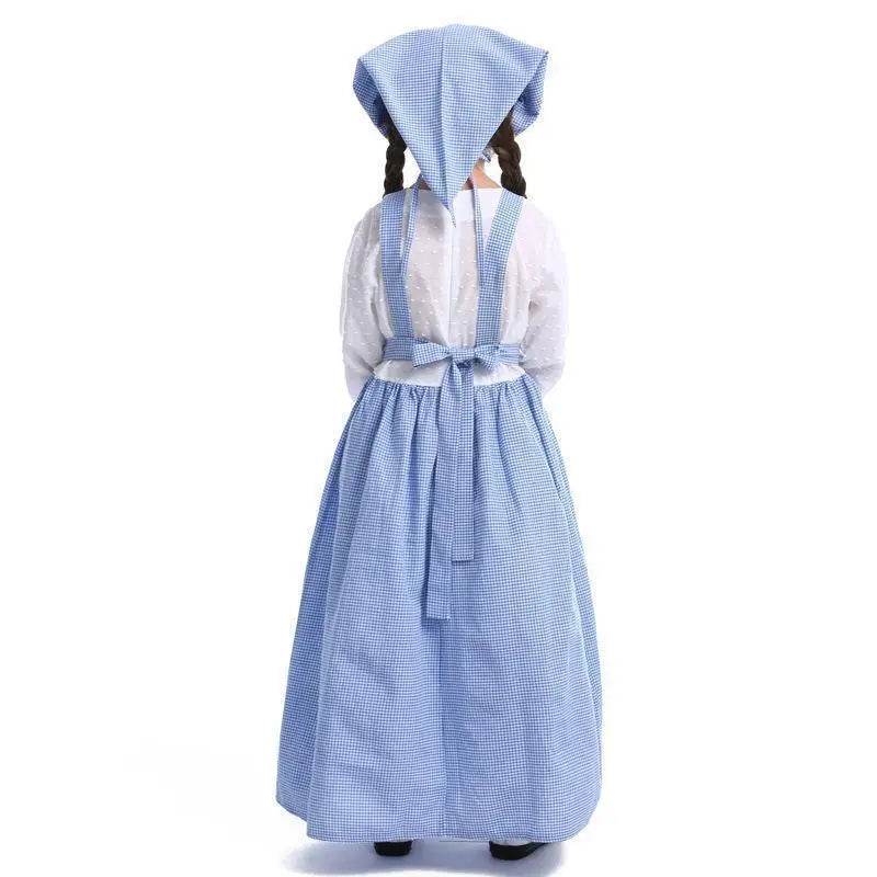 Alice Lolita Maid for kids Blue Farm Florist girl dress kids Maid Cosplay Costume - Azufun