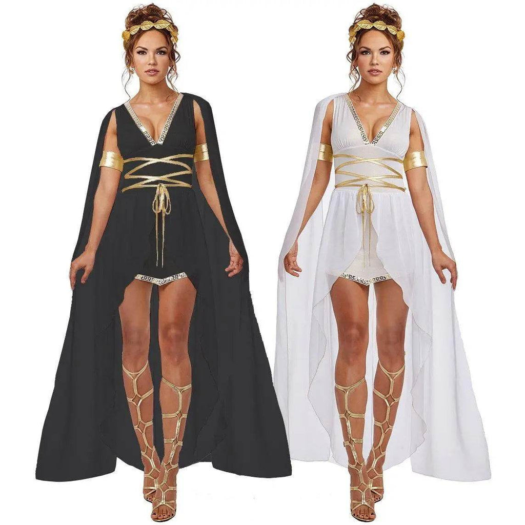 Ancient Greek Goddess Cleopatra Athena Cosplay Costume Medieval Dress - Azufun