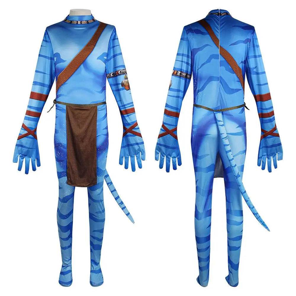 Avatar: The Way of Water Cosplay Costume adult zentai costume Sets and Mask Up For kids - Azufun