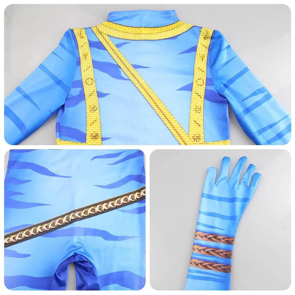 Avatar: The Way of Water Cosplay Costume adult zentai costume Sets and Mask Up For kids - Azufun