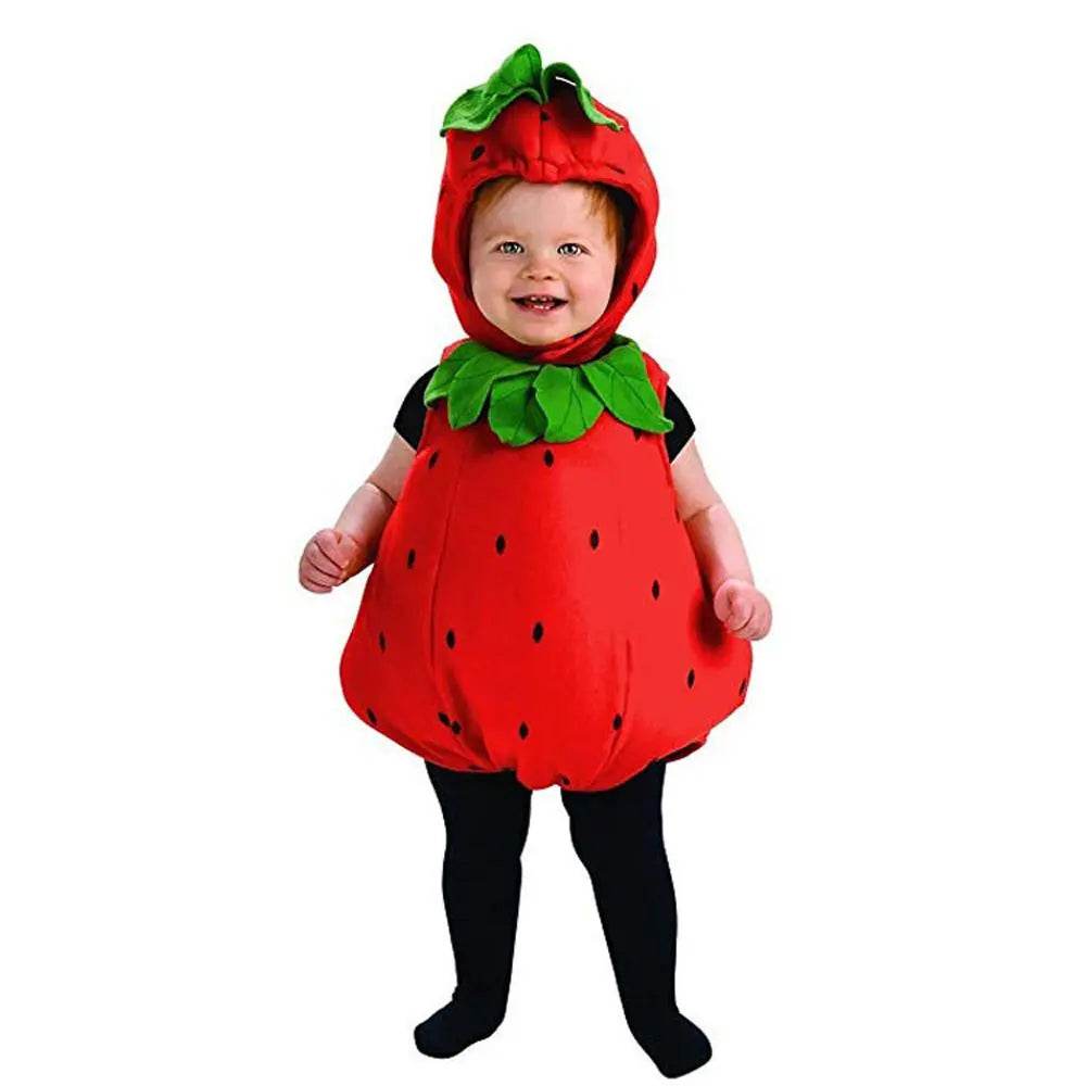 Baby Strawberry Halloween Costume Toddler Rompers - Azufun