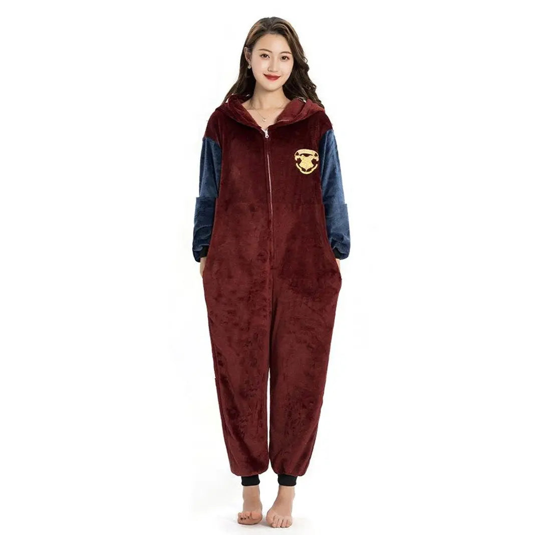 Brown Harry Potter Kigurumi Onesie Pajamas for Adult|?PajmasBuy