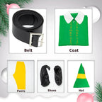 Buddy Elf Christmas Cosplay Costume Full Set Party Costumes for Men - Azufun