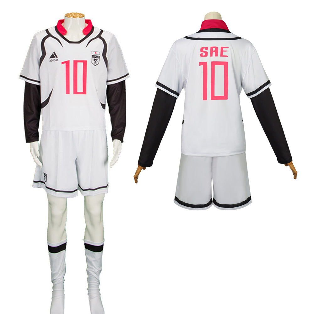 Blue Lock Sae Itoshi Cosplay Anime Costume Football Uniform Set - Azufun