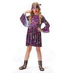 Children's 70s Retro Disco Hippie Fancy Dress Costumes Country Singer Cosplay - Azufun