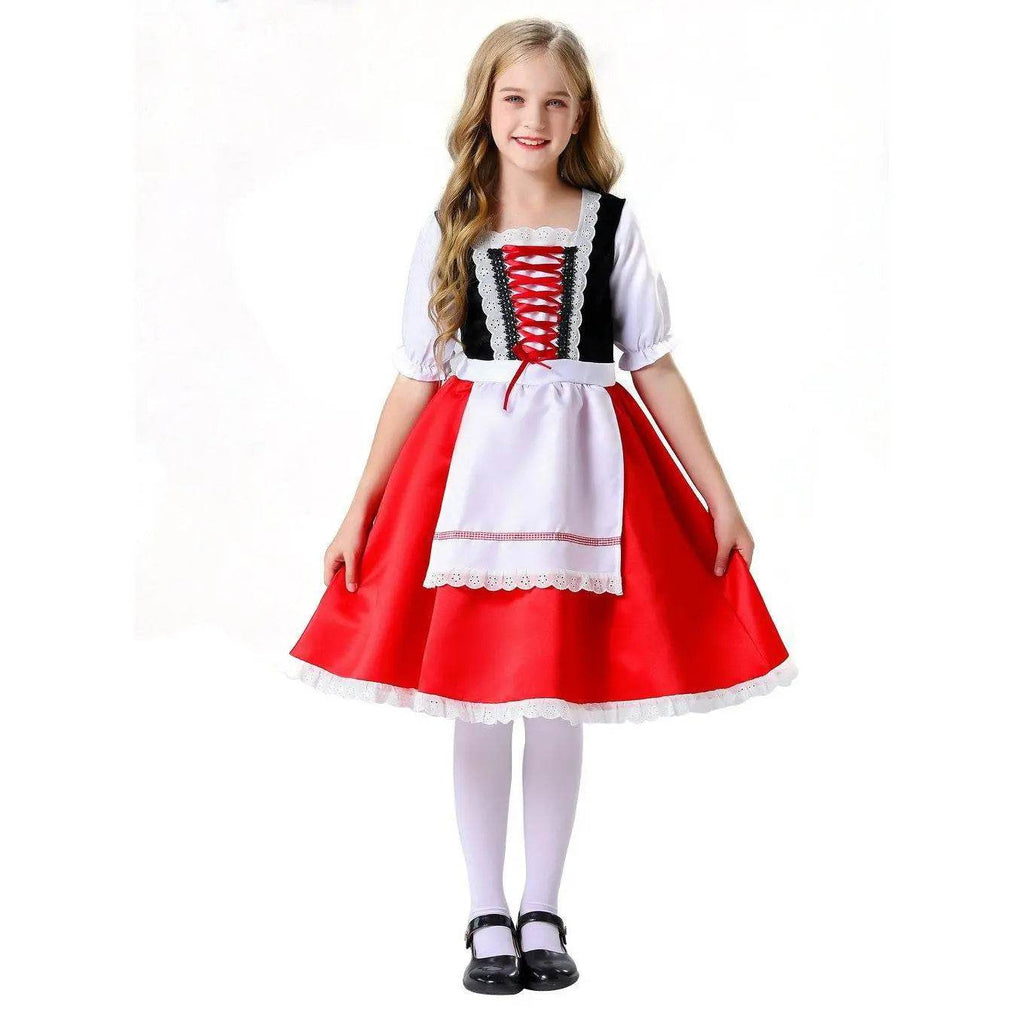 Children's Day Halloween kindergarten Little Red Riding Hood show costume family performance - Azufun