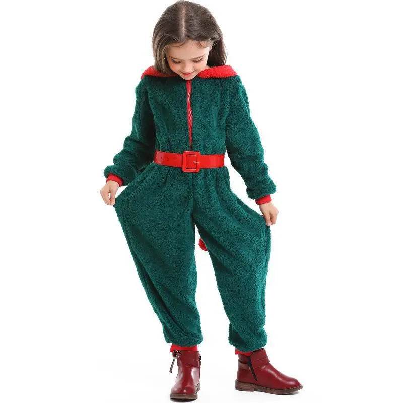 Christmas Family Matching Costume Onesies Hooded Pajamas Jumpsuit - Azufun