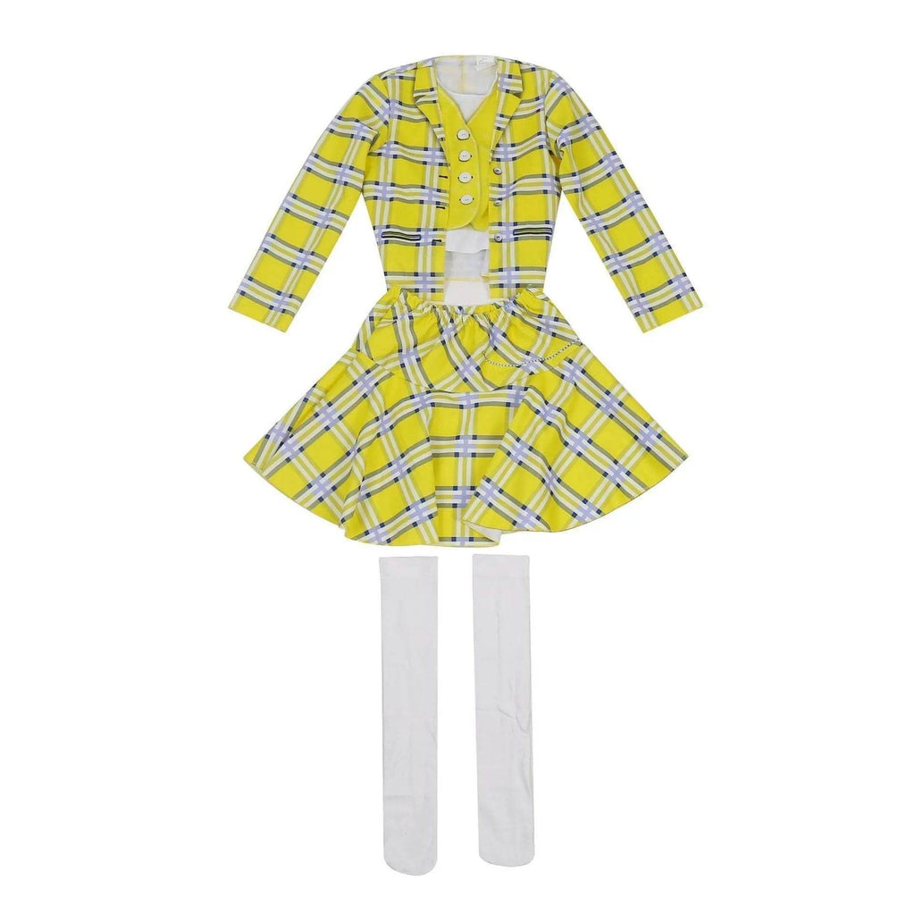 Clueless Cher Horowitz Girl Cosplay Costume School Uniform Suit Fancy Dress Halloween Outfit - Azufun