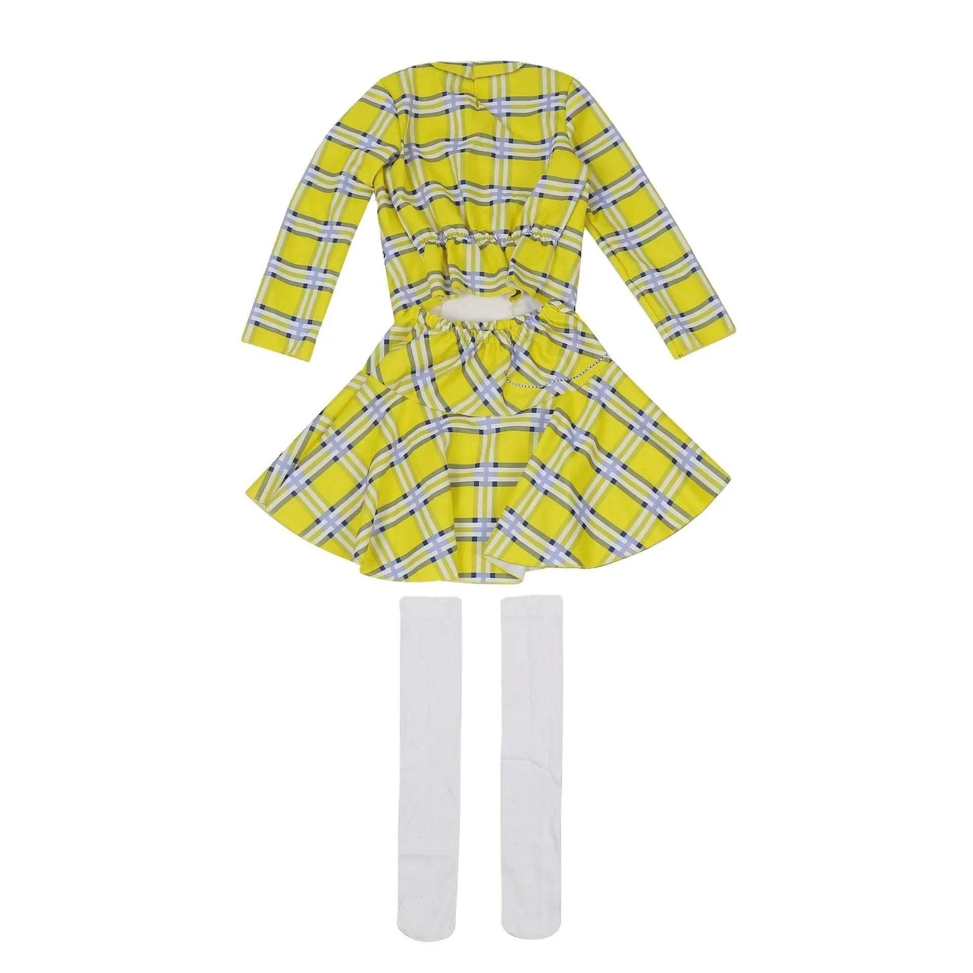 Clueless Cher Horowitz Girl Cosplay Costume School Uniform Suit Fancy Dress Halloween Outfit - Azufun