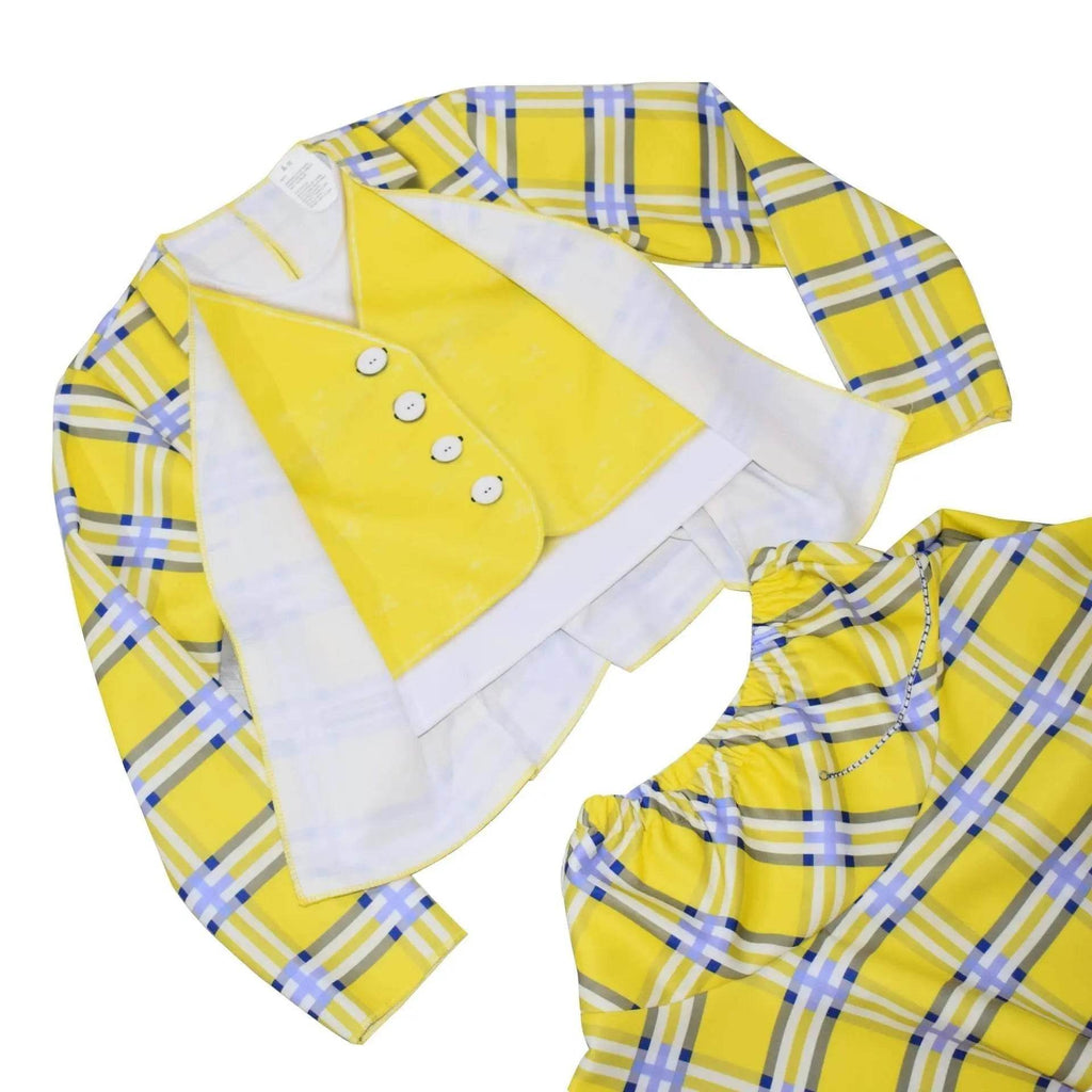 Clueless Cher Horowitz Girl Cosplay Costume School Uniform Suit Fancy Dress Halloween Outfit - Azufun