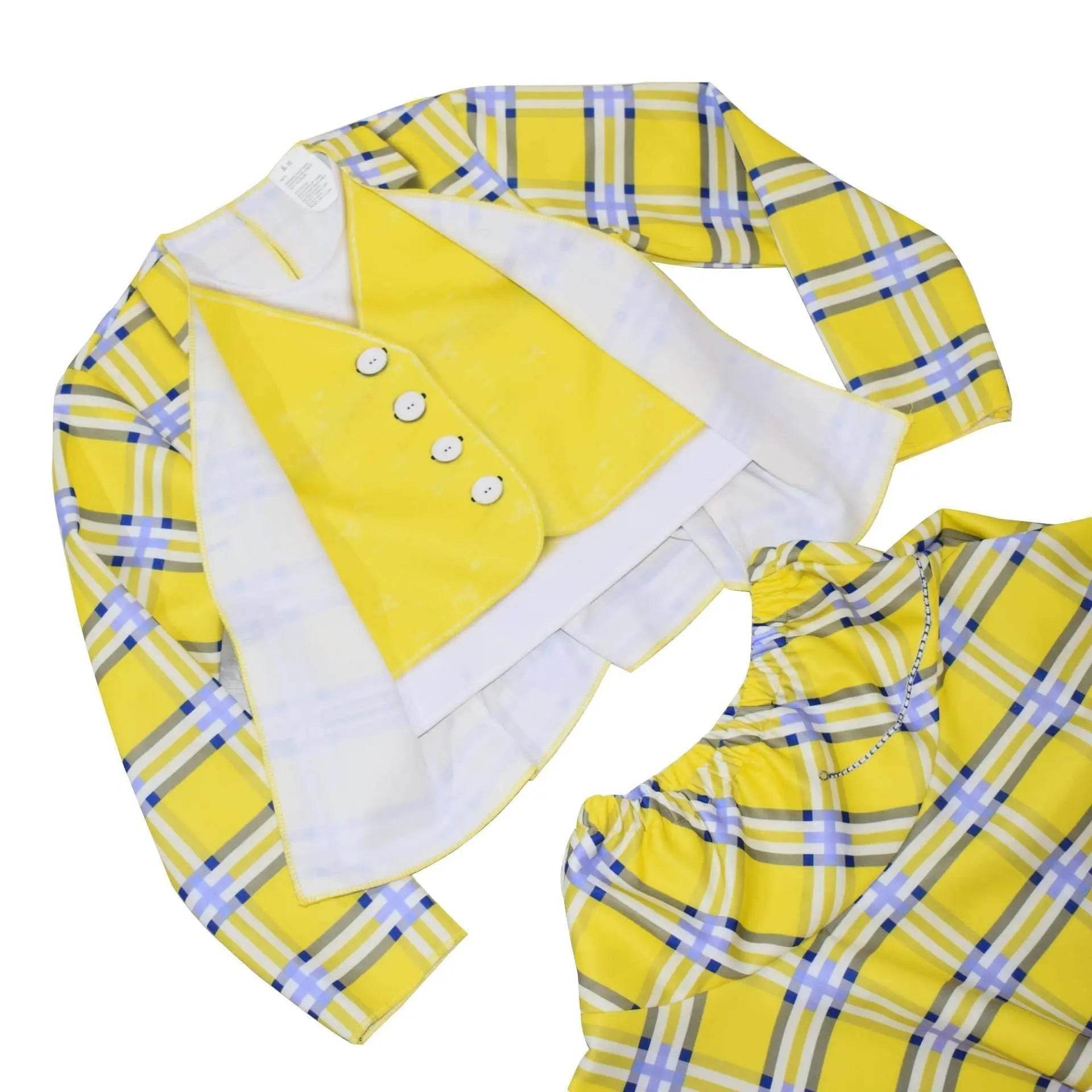 Clueless Cher Horowitz Girl Cosplay Costume School Uniform Suit Fancy Dress Halloween Outfit - Azufun