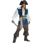 Couples Caribbean Captain Pirate Outfit Cosplay Costumes Fancy Dress Halloween Adult - Azufun