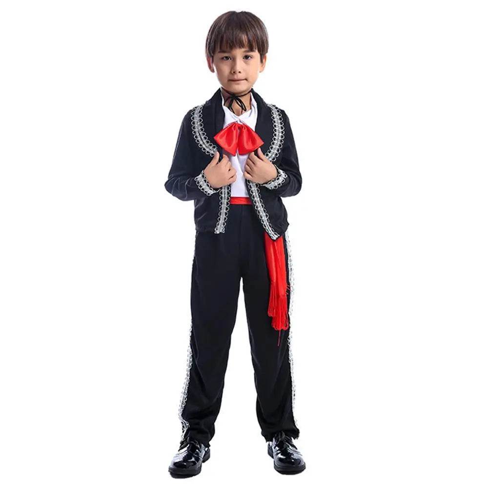 Day of the Dead Mariachi Amigo Kids Party Fancy Cosplay Costume - Azufun