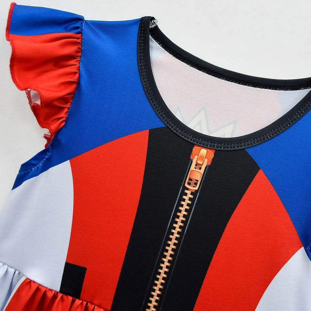 Descendants 3 Costume A-line skirt with flying sleeves Cosplay Dress - Azufun