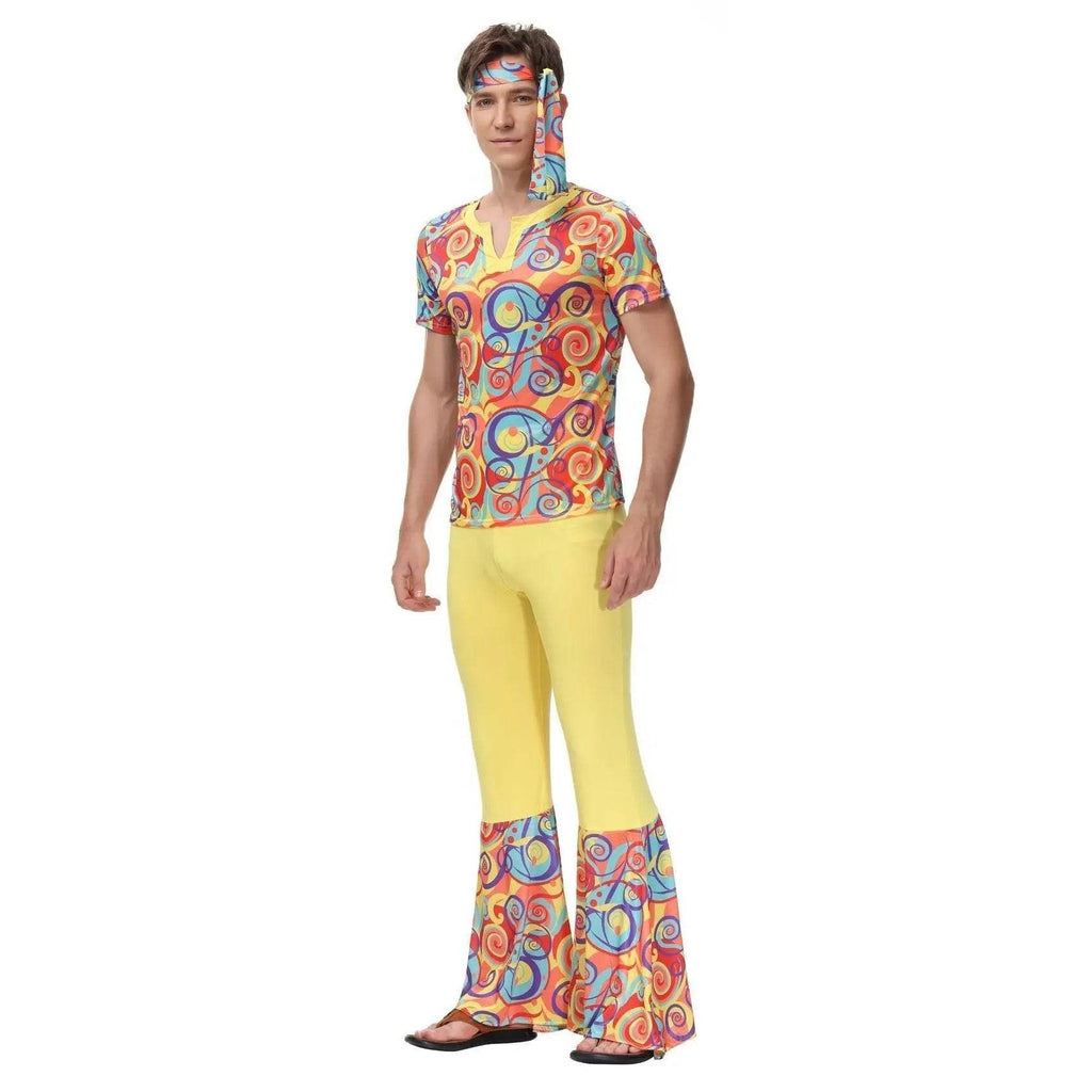 Disco 70s Fancy Dress Retro hip-hop hippie Couple Stage Costumes Halloween - Azufun