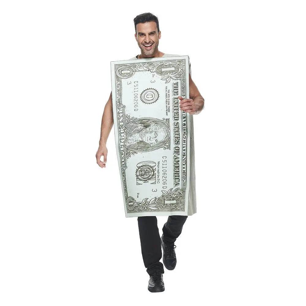Dollar Costume Halloween Cash Costume Funny Money Maker Adult Men Women - Azufun