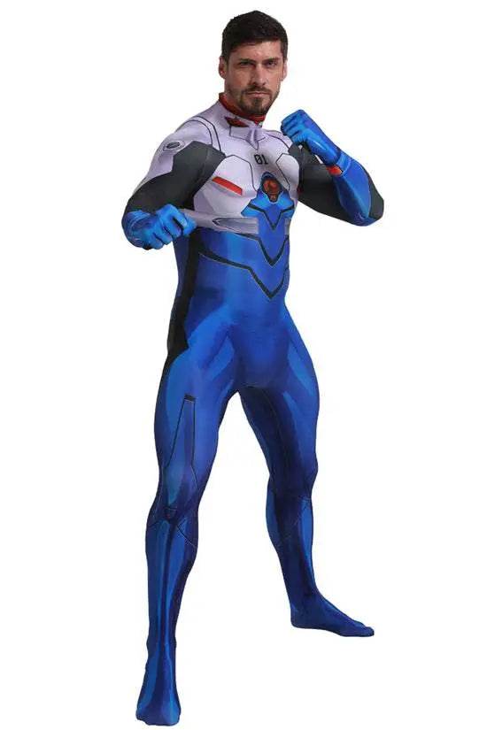 EVA Ikari Shinji Siamese Halloween Cosplay Costume Zentai Jumpsuit - Azufun