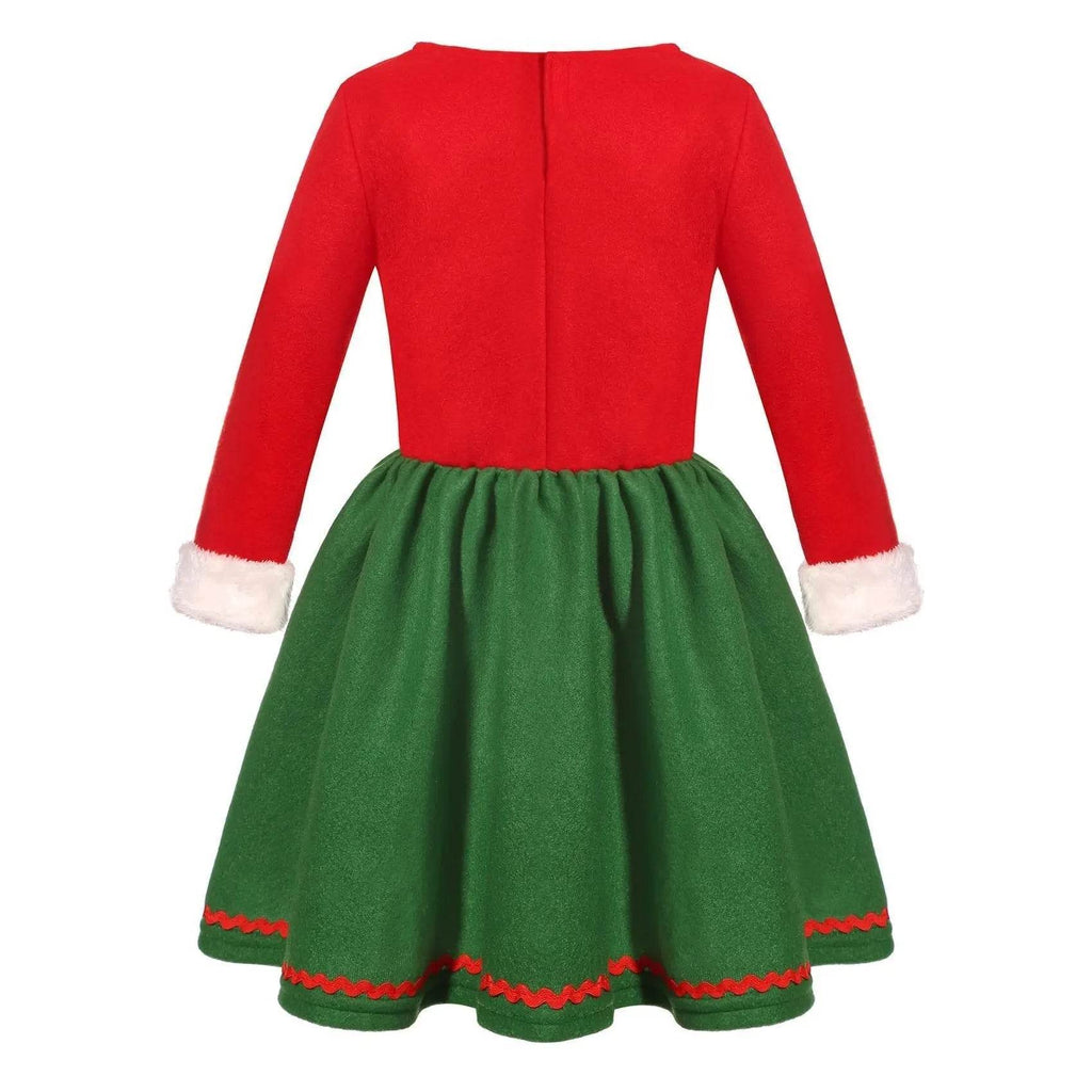 Elf Costume for Girls Boy Kids Christmas Party Dress Outfit - Azufun