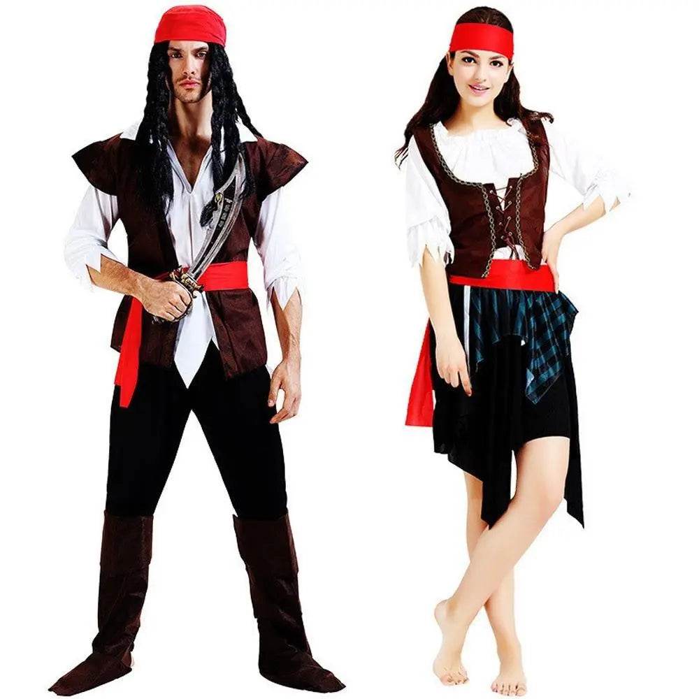 Family Matching Pirate Outfit Cosplay Costume Fancy Dress Halloween - Azufun