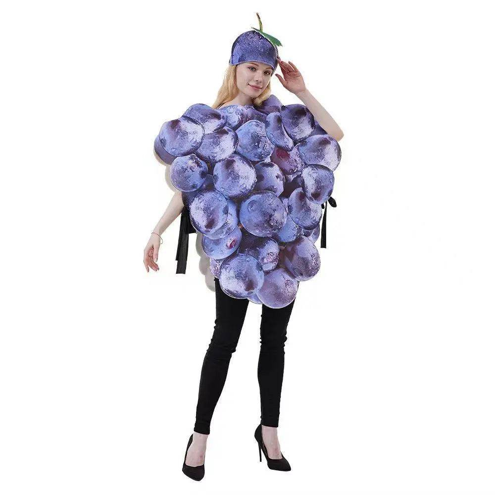 Fruit Grape Dress Cosplay Costume Halloween Carnival Party Disguise Suit - Azufun