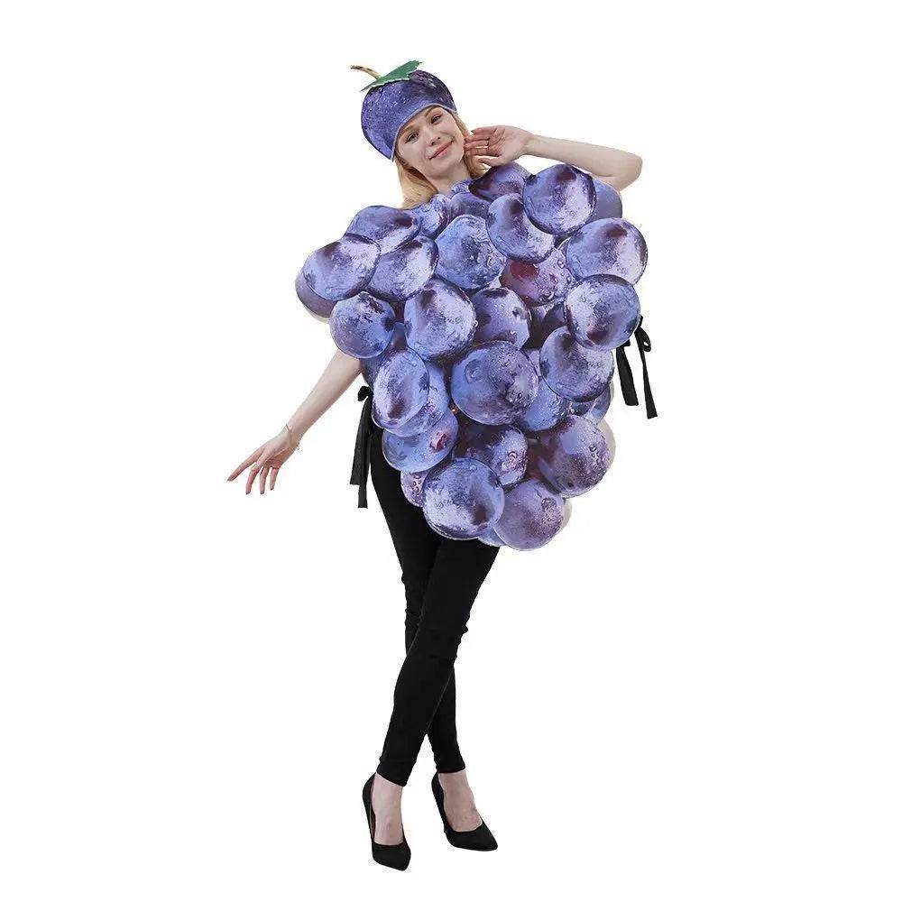 Fruit Grape Dress Cosplay Costume Halloween Carnival Party Disguise Suit - Azufun