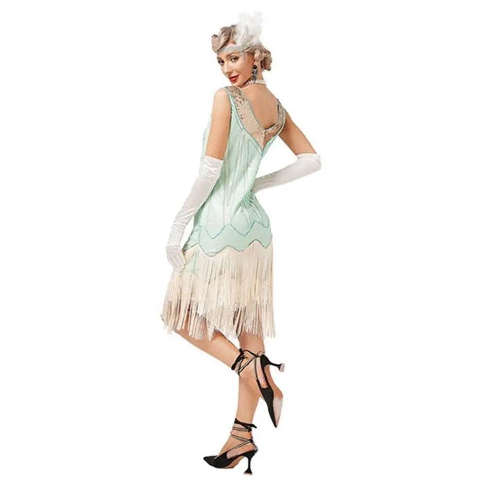 Gatsby 1920s Party Fringe Flapper Dress Retro Costume - Azufun