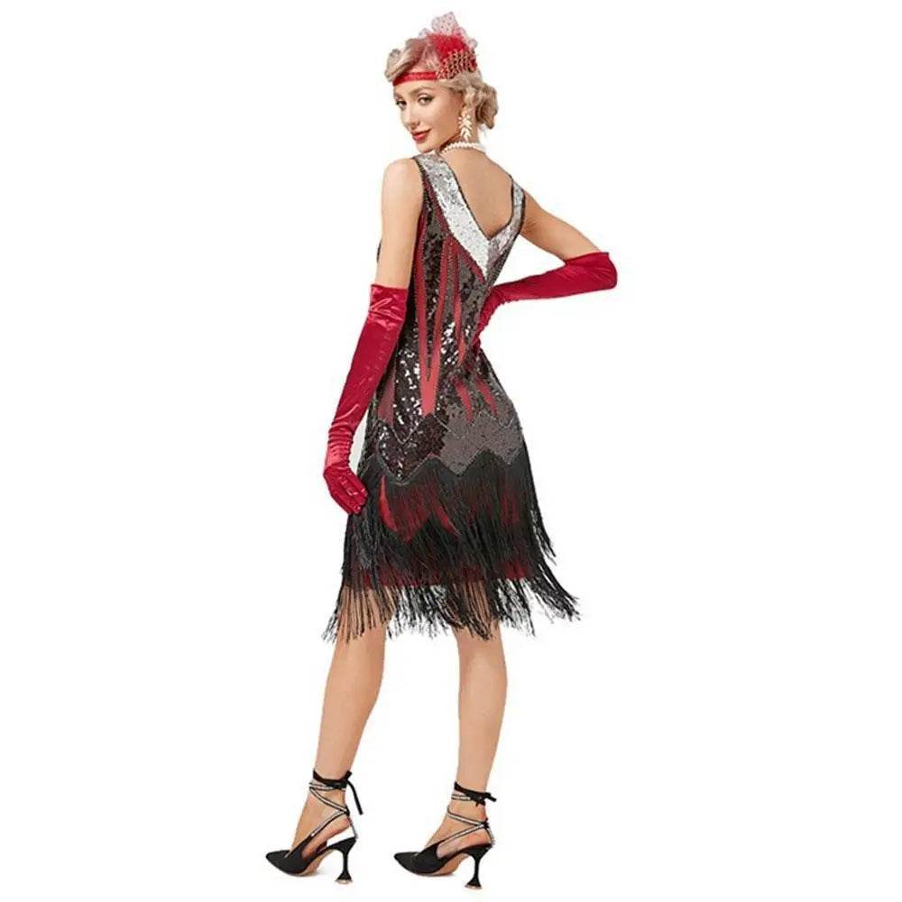 Gatsby 1920s Party Fringe Flapper Dress Retro Costume - Azufun