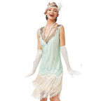 Gatsby 1920s Party Fringe Flapper Dress Retro Costume - Azufun