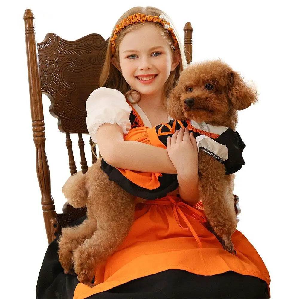 German Oktoberfest Halloween Costumes Matching Girls Pet Dog Outfits - Azufun