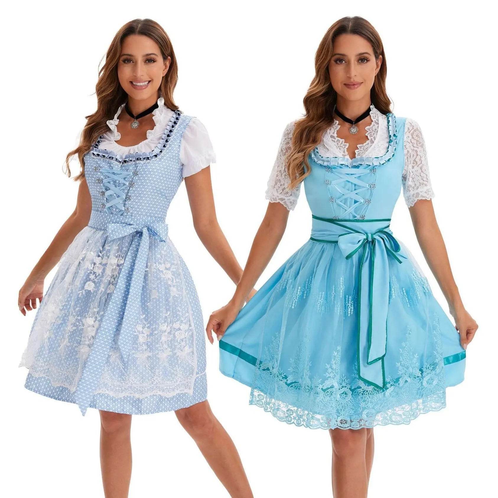 German Oktoberfest Large Size Short Sleeve Dress Costume - Azufun