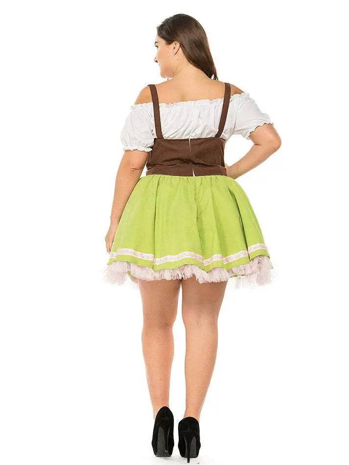 German Oktoberfest Outfit Halloween Plus Size Dress Women Cosplay Costume - Azufun