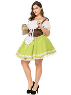 German Oktoberfest Outfit Halloween Plus Size Dress Women Cosplay Costume - Azufun