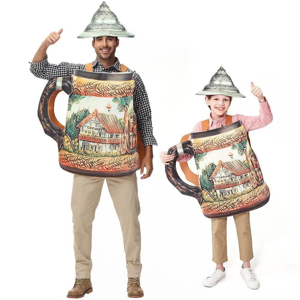 German Traditional Oktoberfest Outfit Mugs Funny Halloween Cosplay Costume For Adults - Azufun