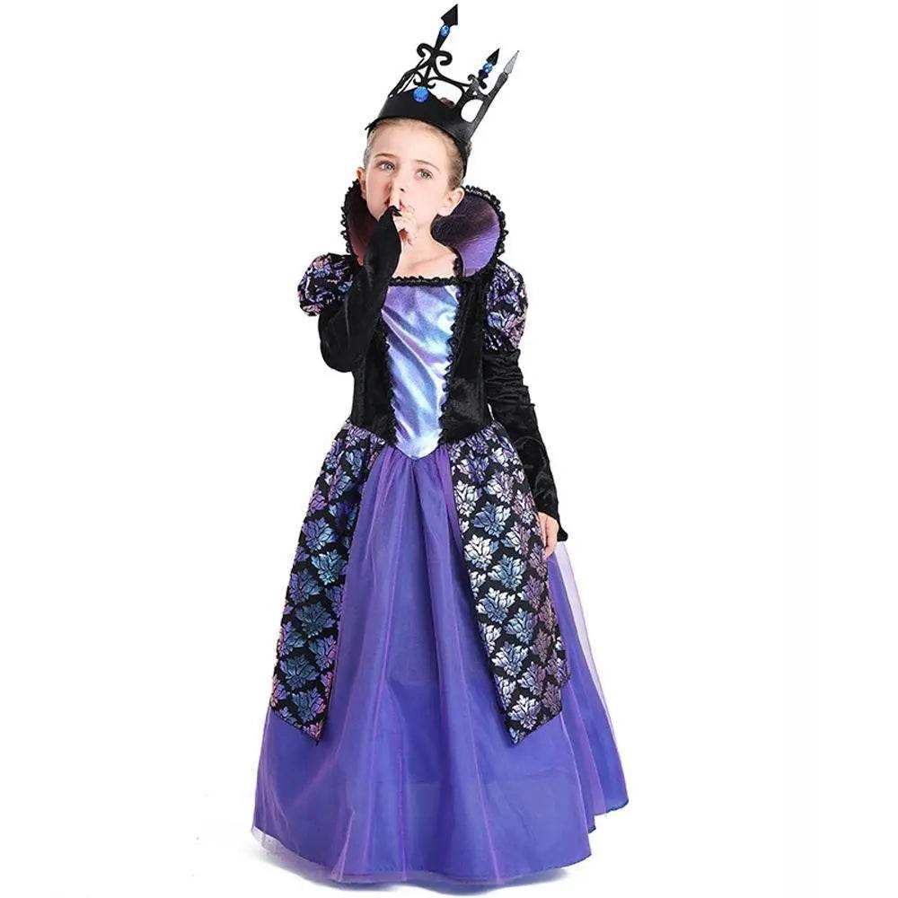 Girl's Twilight-Princess Costume Medieval Purple Court Dress Cosplay Costume - Azufun