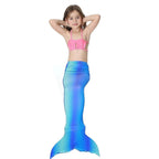 Girls Kids Mermaid Tail Swimwear Bikini Set Swimsuit Swimming Costume - Azufun