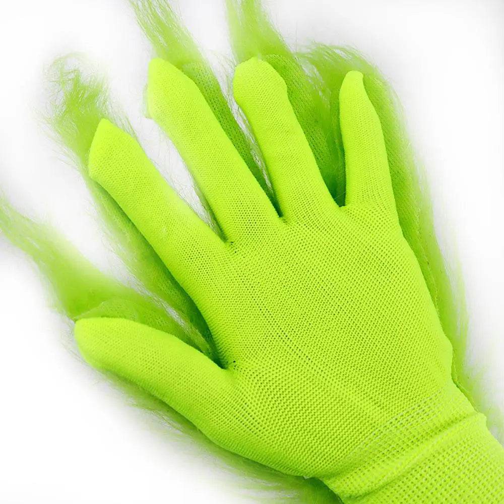 Green The Grinch Christmas Costumes Gloves - Azufun