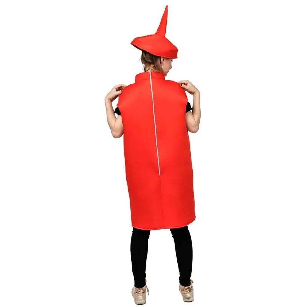 Halloween Adult Couples Mustard Ketchup jumpsuit Costume Cosplay Party - Azufun
