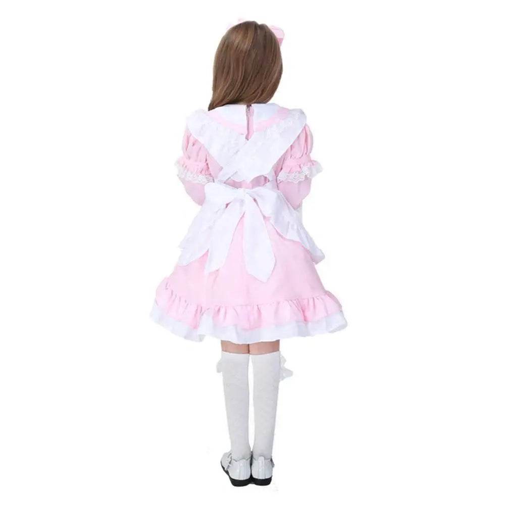 Halloween Alice Dress Girl's Princess Costume Maid Dress for kids - Azufun