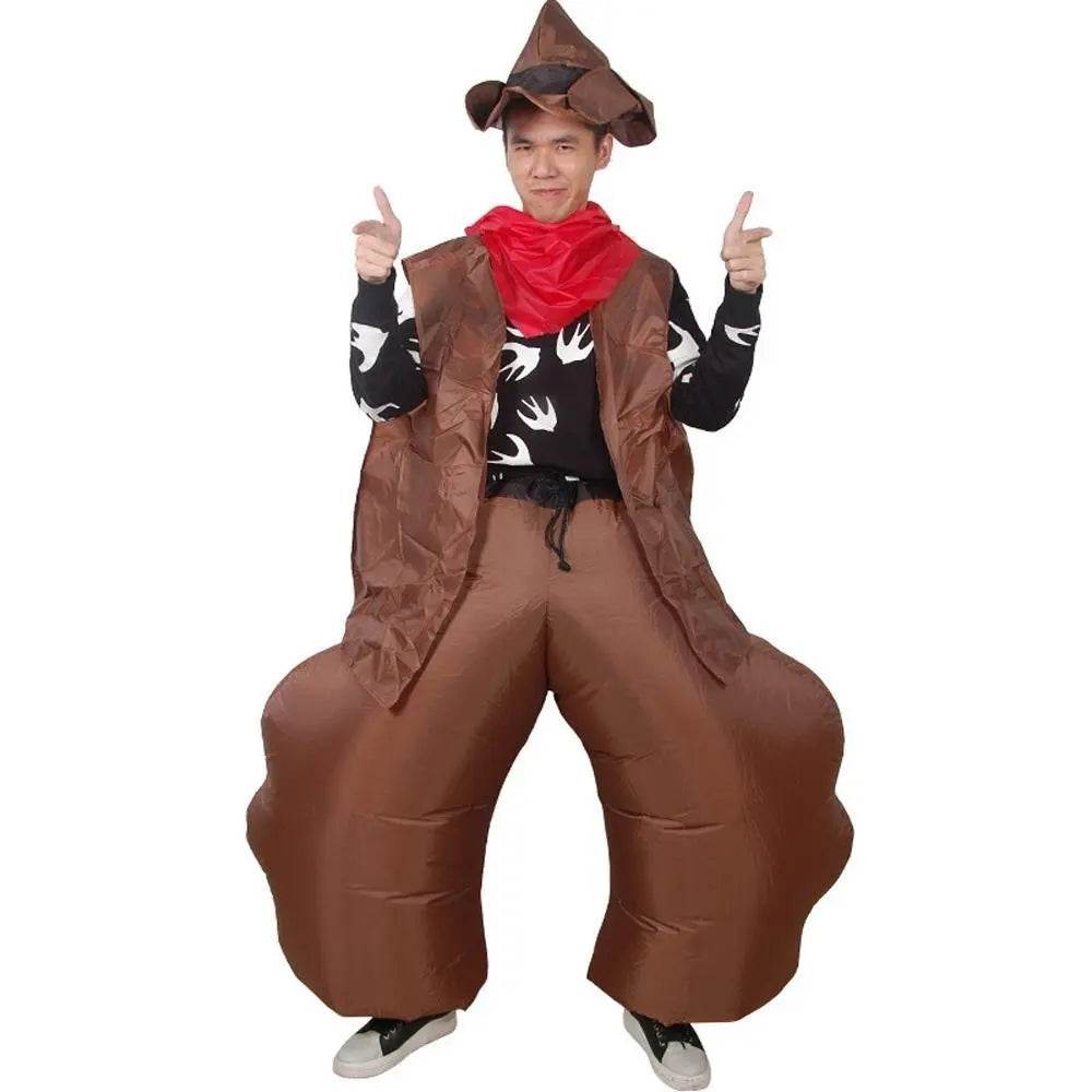 Halloween Cowboy Gunslinger Inflatable Party Stage Performance Cosplay Costume - Azufun