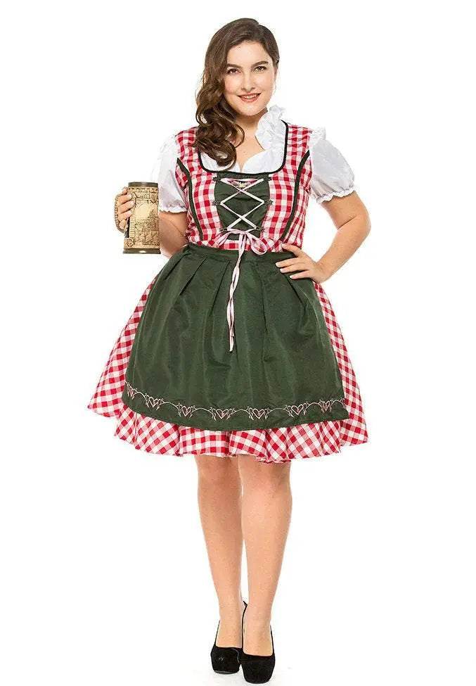 Halloween Plus Size Women German Beer Oktoberfest Cosplay Costume - Azufun