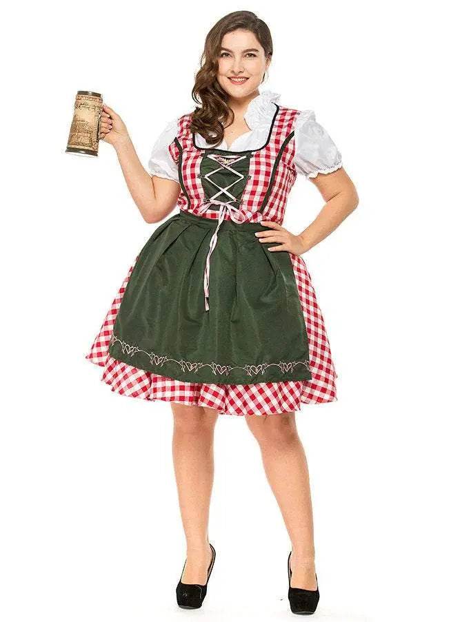 Halloween Plus Size Women German Beer Oktoberfest Cosplay Costume - Azufun