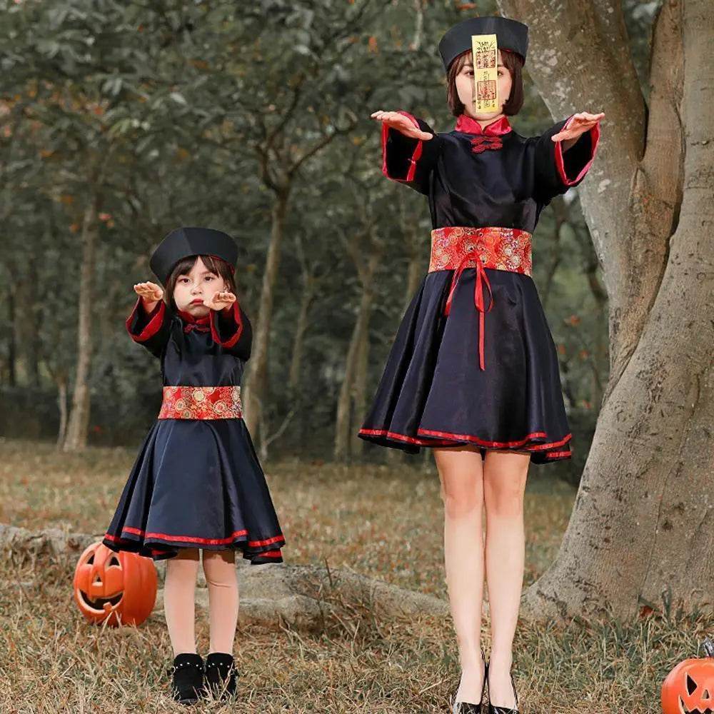 Halloween Qing Dynasty zombie cosplay costumes for Mom and Me - Azufun