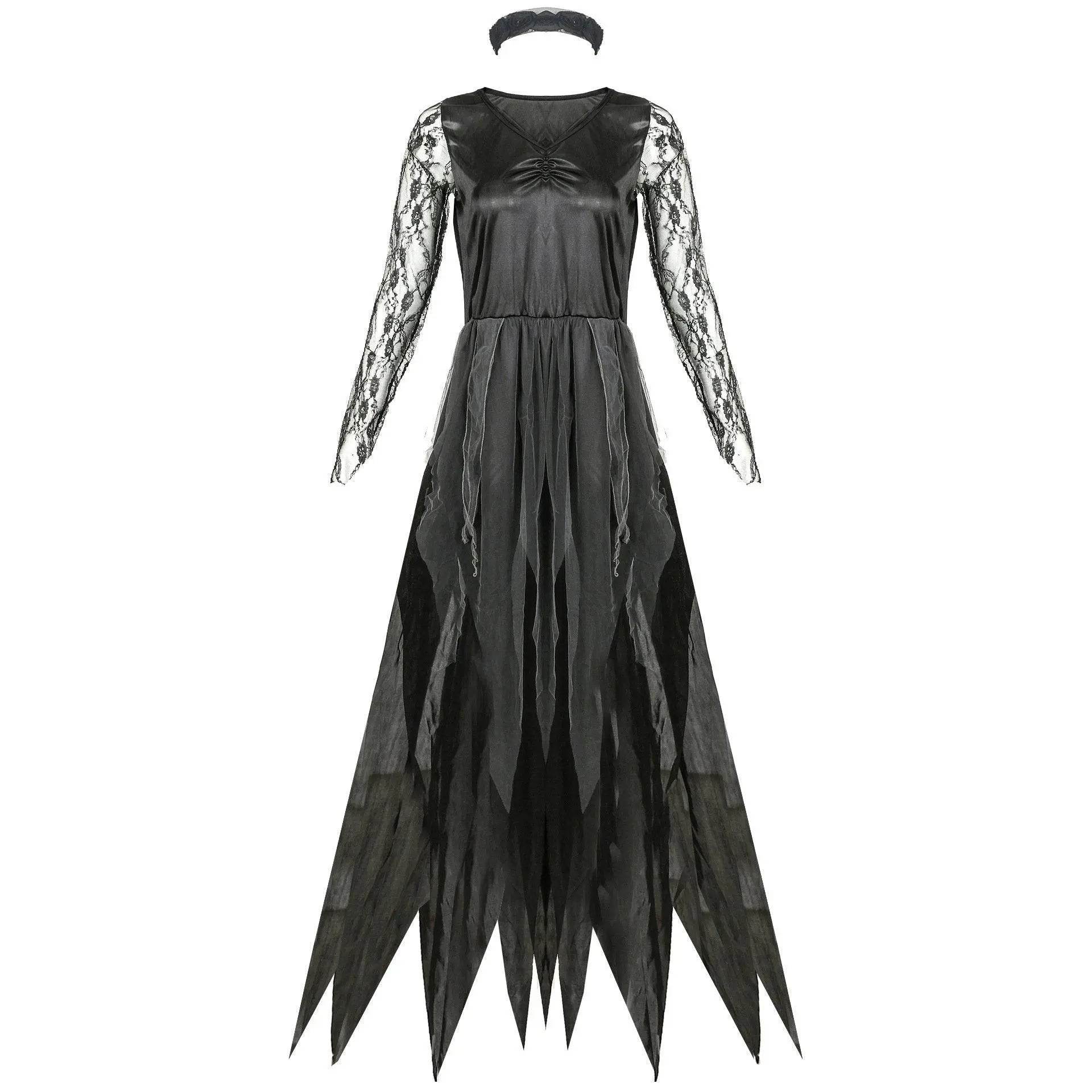 Halloween vampire dress gauze ghost bride costume cosplay stage play female zombie dress uniform - Azufun