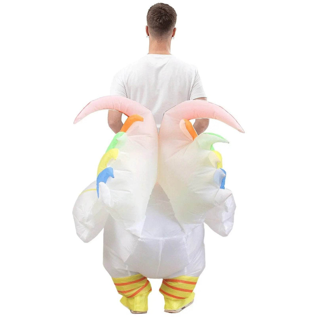 Hilarious Inflatable Red and White Rooster Costume Adult Halloween Party Mascot Outfit - Azufun
