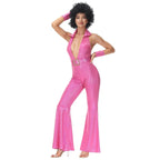 Hip Hop Rock Hippie 70s Costumes Fancy Dress Cosplay Halloween Outfit Jumpsuit Female - Azufun