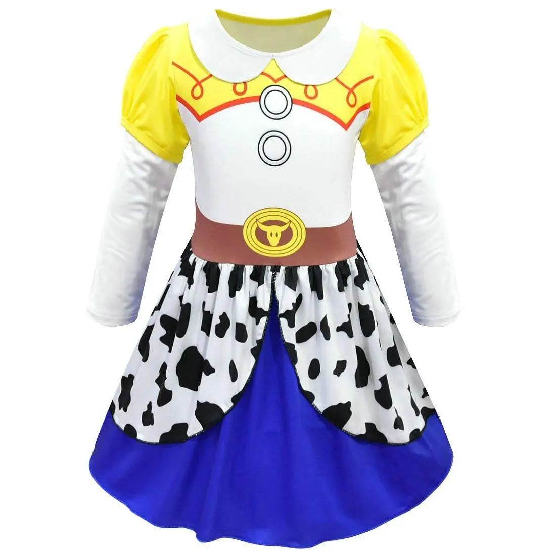 Jessie Toy Story 4 Costume Long Sleeve Dress for Kids Girls - Azufun